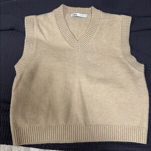 Zara Beige/ Tan Sweater Vest